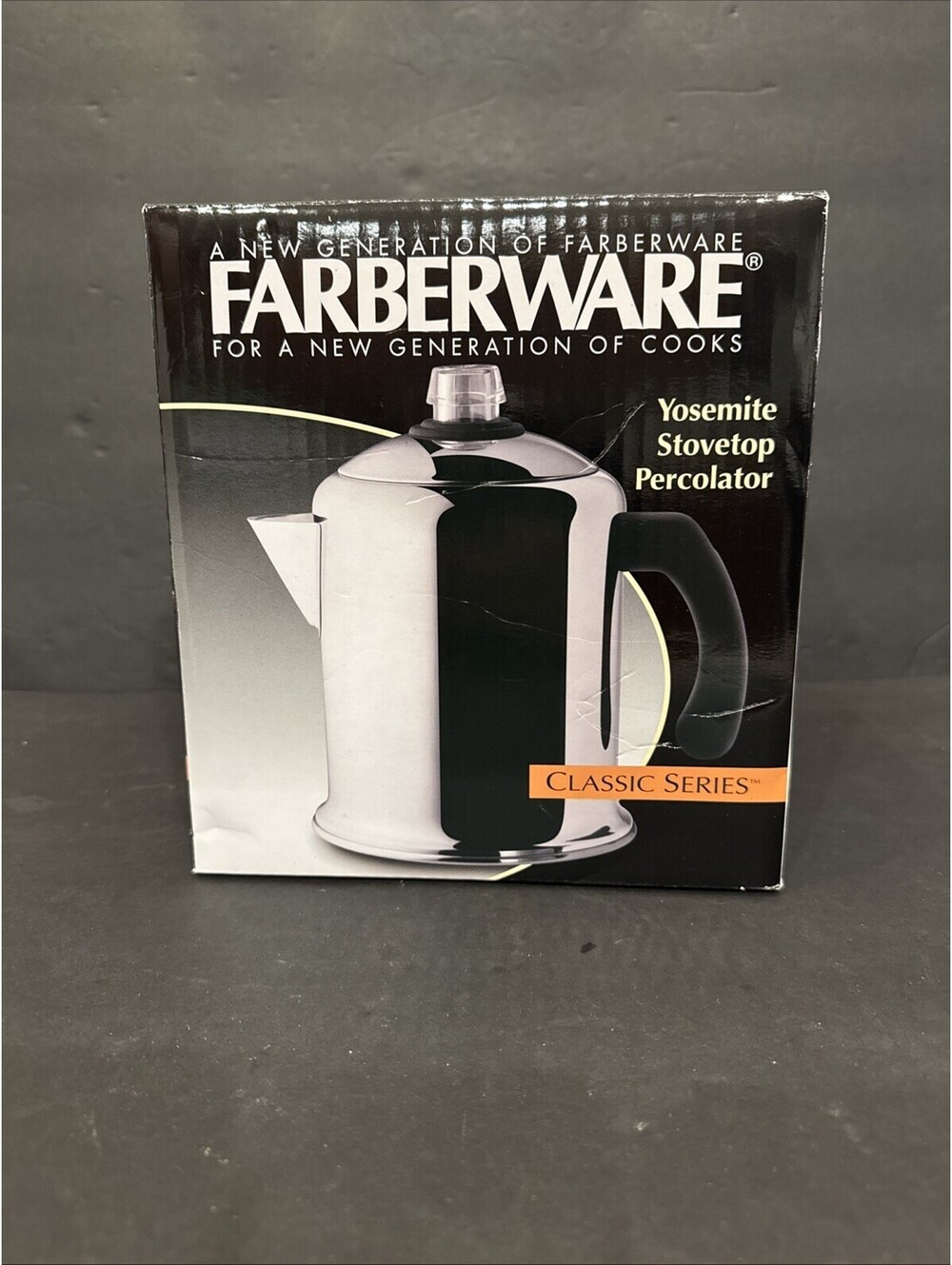 New Farberware Stovetop Coffee Percolator Stainless Steel Yosemite 4- 8 Cup